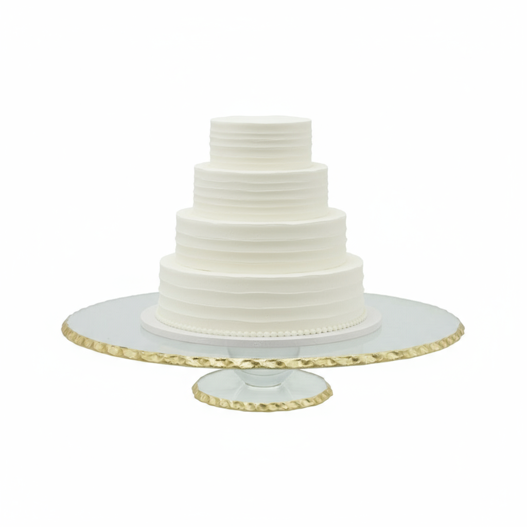 Schäfer Kagestativ Glas med gylden kant – Ø 26 cm