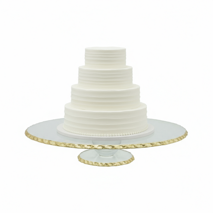 Schäfer Kagestativ Glas med gylden kant – Ø 26 cm