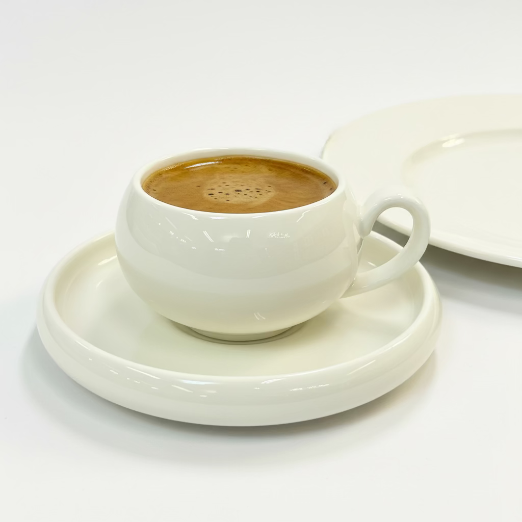 Almina Belicia Porcelæn Espresso Kaffekopper Sæt - 12 Dele - 6 Pers. - 120 ml