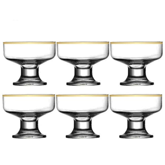 Dessertglassæt på fod 6 stk. 265 ml. - Pasabahce Golden Touch Iceville