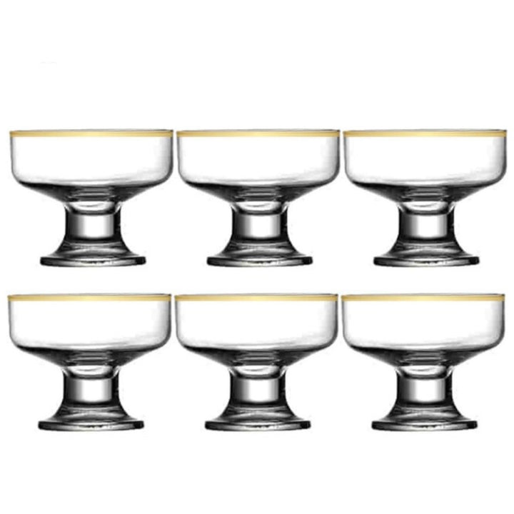 Dessertglassæt på fod 6 stk. 265 ml. - Pasabahce Golden Touch Iceville