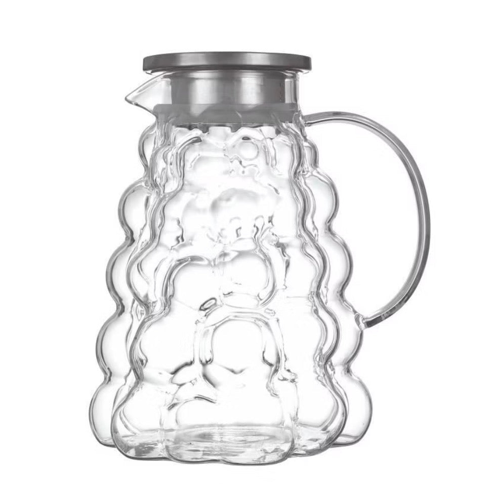 Almina Kira Glaskaraffel m/Låg 1800 ml - Vindruedesign