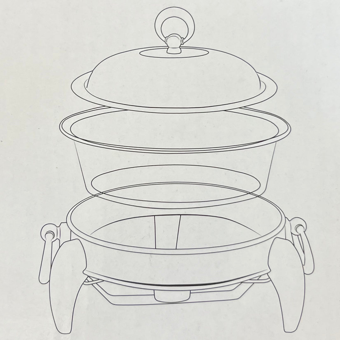 Rustfrit Stål Madvarmer/Fyrfadesæt 3 Dele | 2 L | Rund | Sølv/Guld | Rechaud Calef