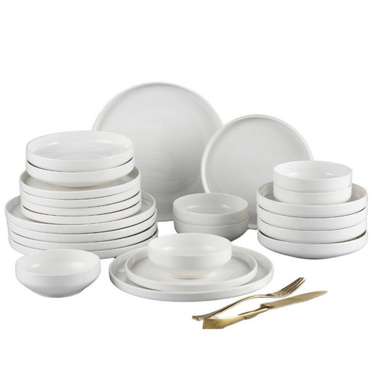 Akkaya Porcelænssæt 24 dele - 6 personer Hvid - Weisse Rose MARIA