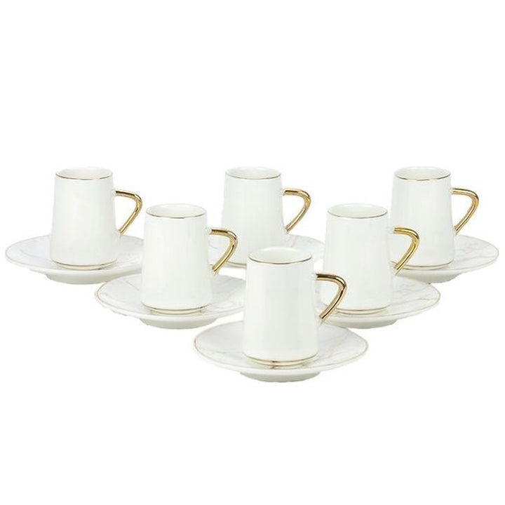 Bricard Guld Marmor Mokkasæt 12 dele