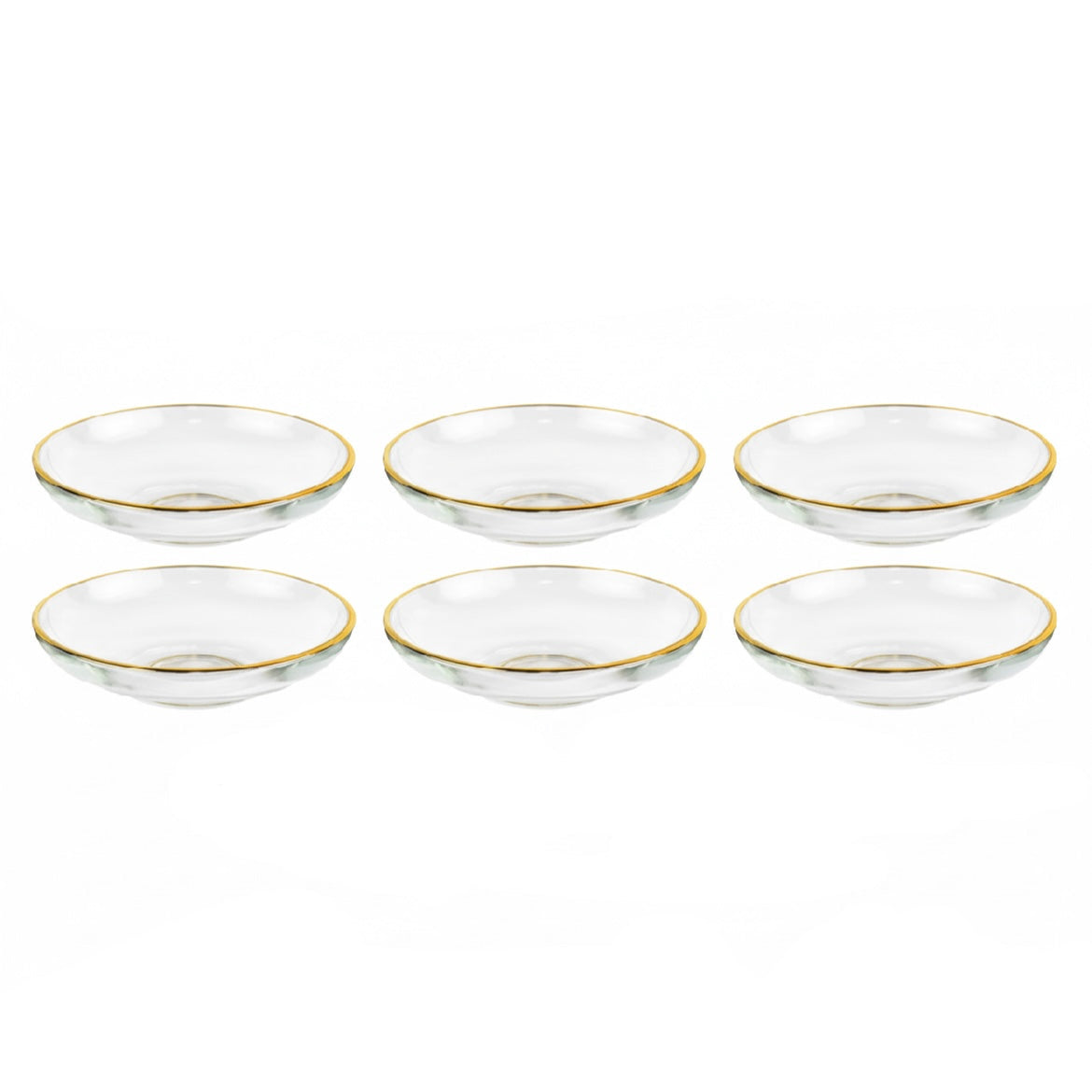 Pasabahce Üsküdar Glasunderkop m/Guldkant – Golden Touch - 10 cm - 6 stk.