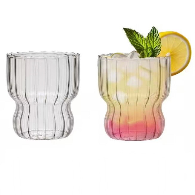 Bølget Drikkeglassæt 2 stk. 300 ml. - Almina Magnolia