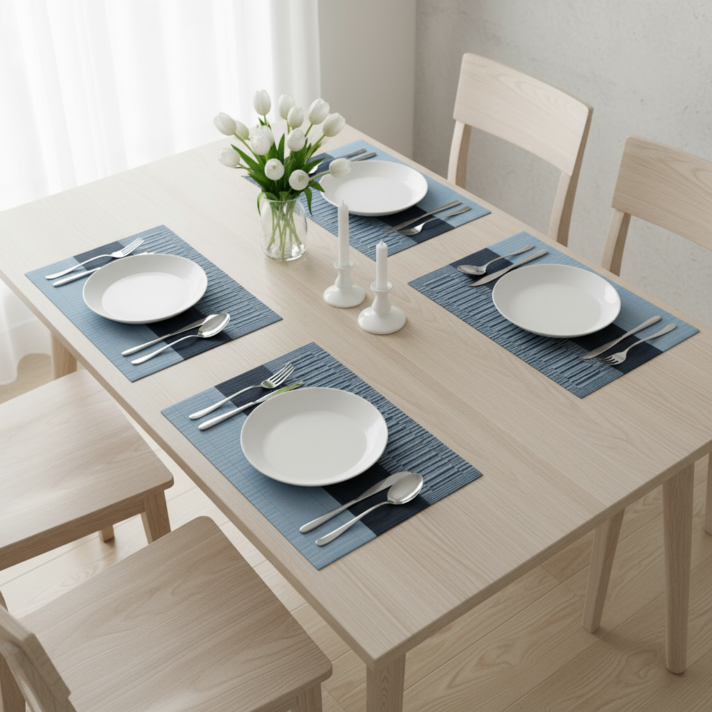 Cinar Dækkeservietter Sort/Grå 6 STK. 30x45 CM