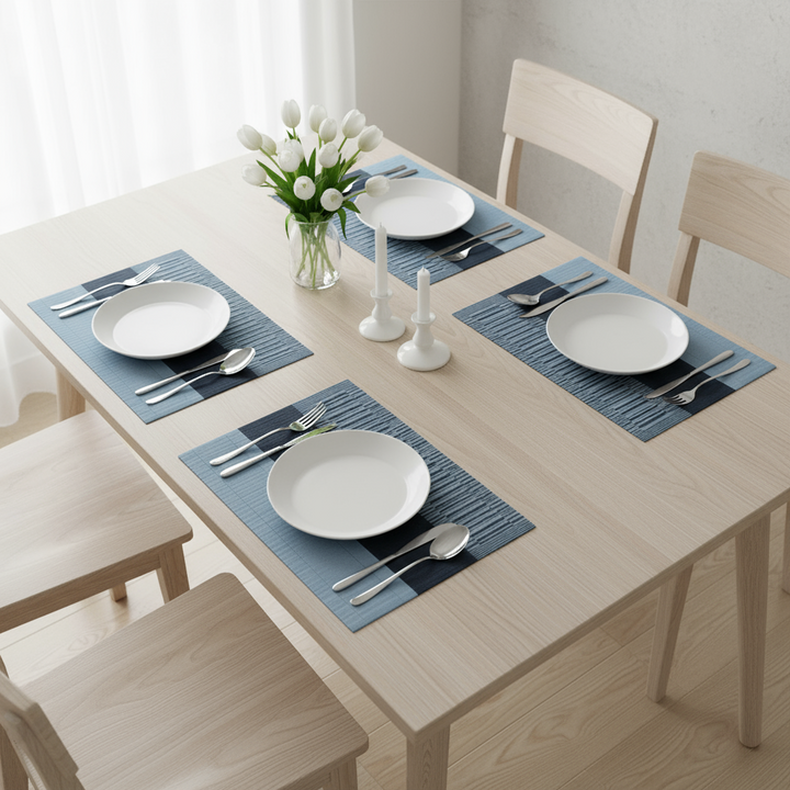 Cinar Dækkeservietter Sort/Grå 6 STK. 30x45 CM