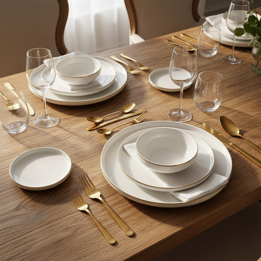 Tallerkensæt 24 Dele 6 Pers. - Schäfer Apollon Gold