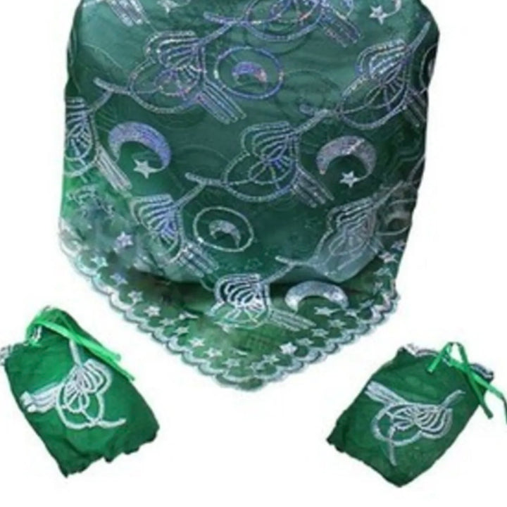 Hennafest Brudeslør og Handsker m/Pailletter - Rød eller Grøn