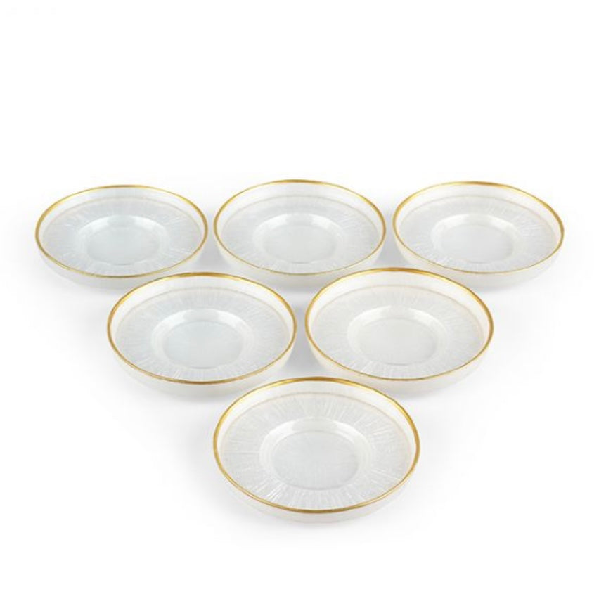 Bricard Rexy Underkoppesæt 6 stk. - Perlemor/Guld - 12 cm