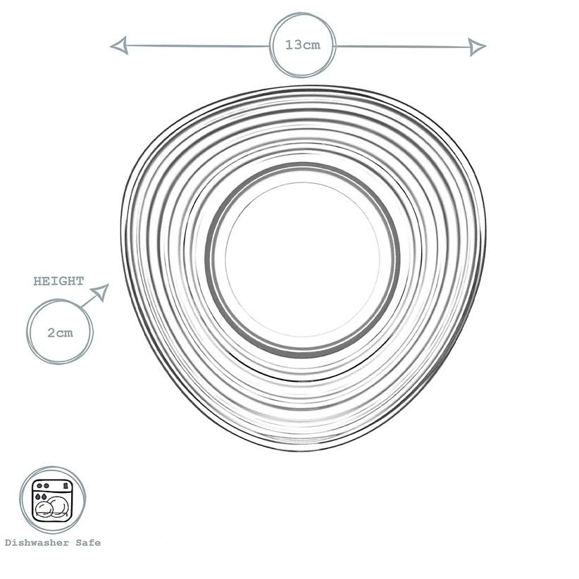 Bølget Teunderkoppesæt 6 stk. 13 cm - LAV Derin
