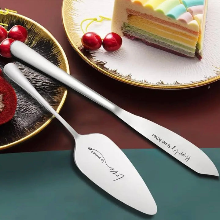 Bryllups Champagneglas- og Kagesæt m/Indgravering | 4 Dele | 175 ml. | Sølv