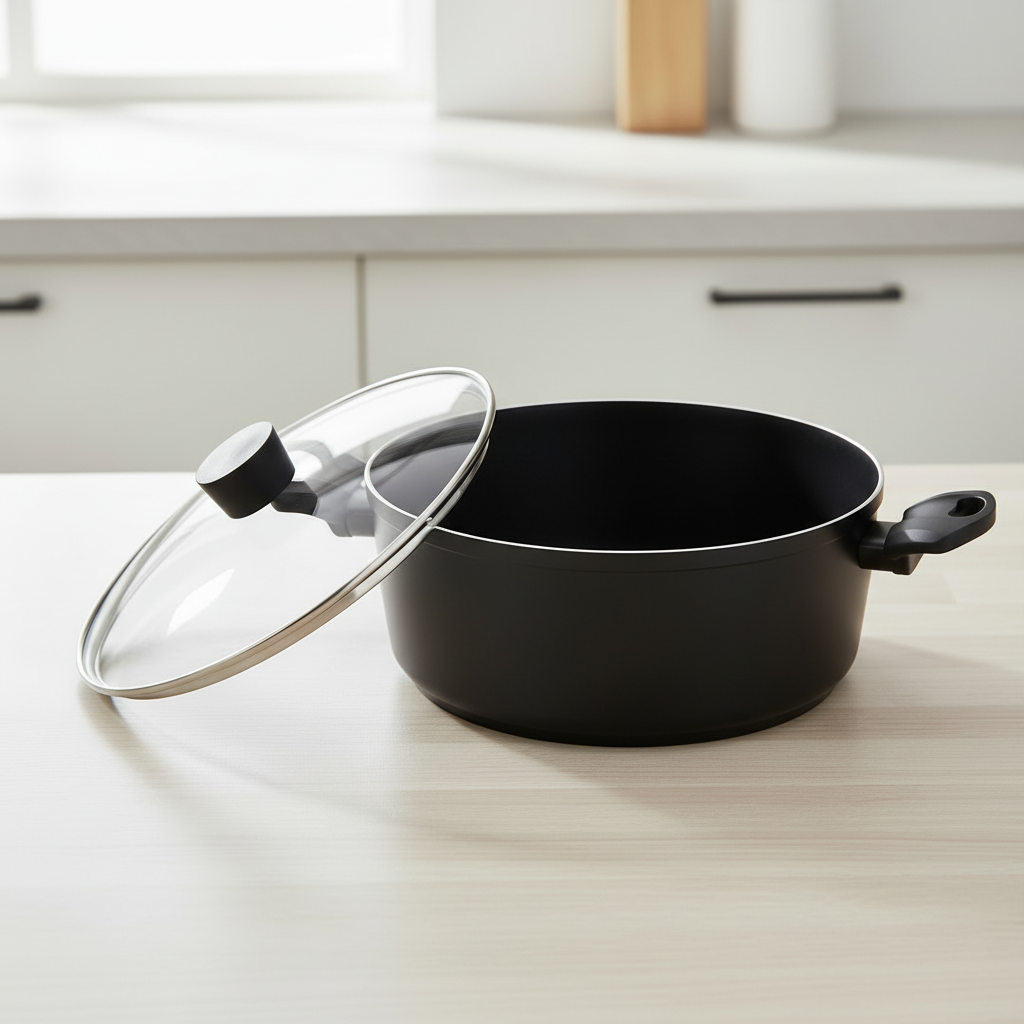 Michelino Nora New Line Gryde m/Glaslåg - Non-Stick - 28 cm - 4,5 Liter