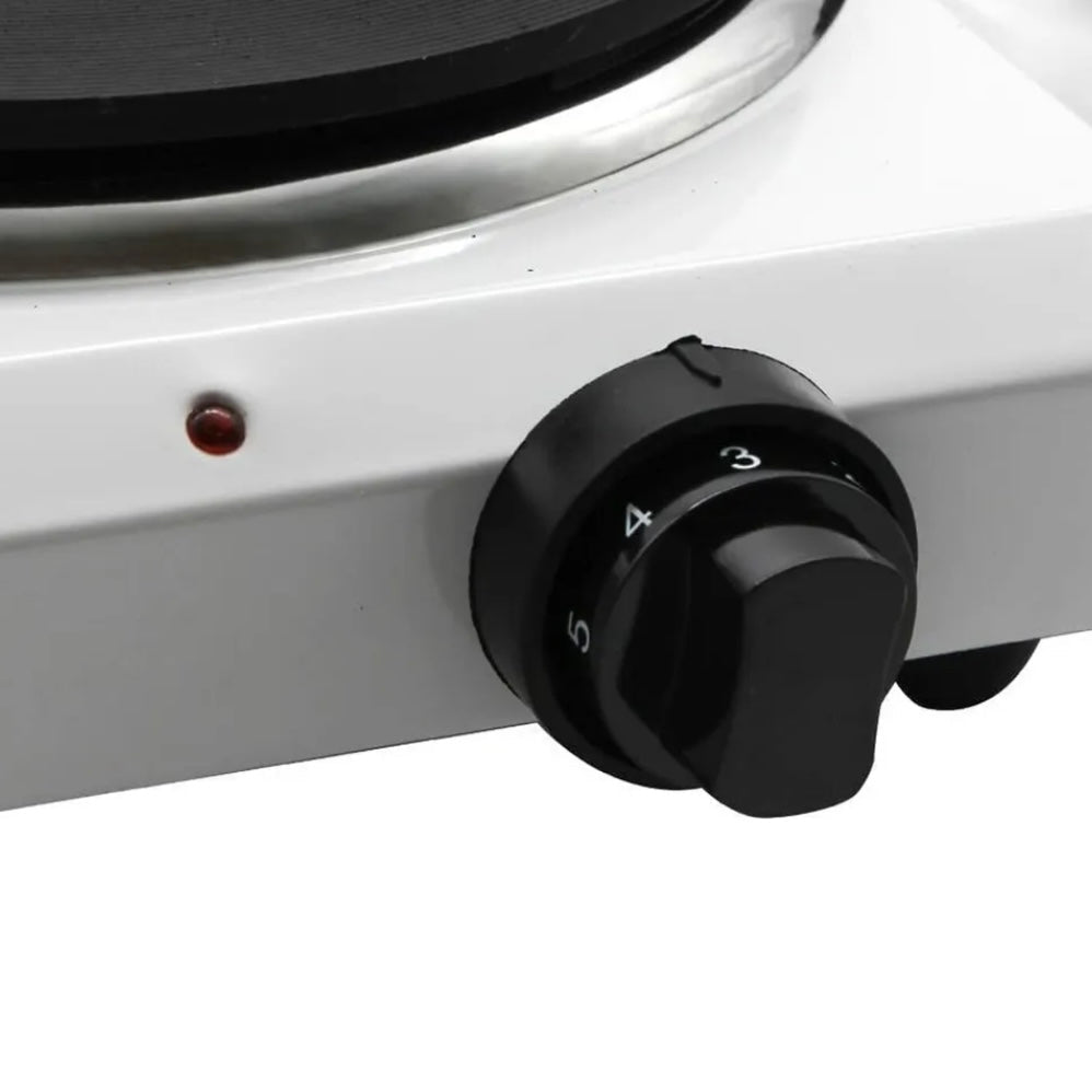 Michelino Transportabel Enkelt Kogeplade m/Foldbare Greb 1500 W | Hvid