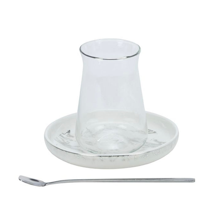 Bricard Teglassæt 18 dele - Sølv/Marmor