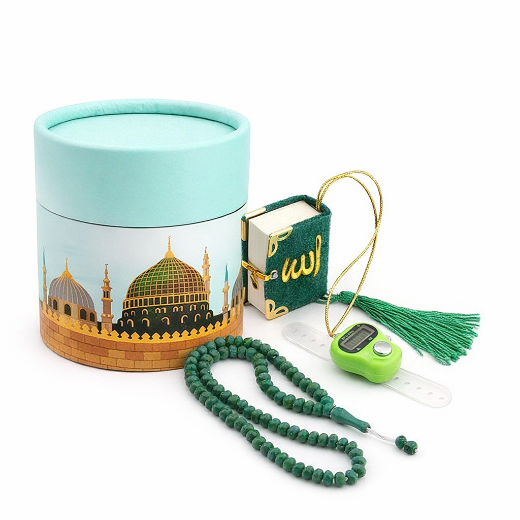 Islamisk Bønnesæt (Tesbih) i Cylinderæske - 2 Farver