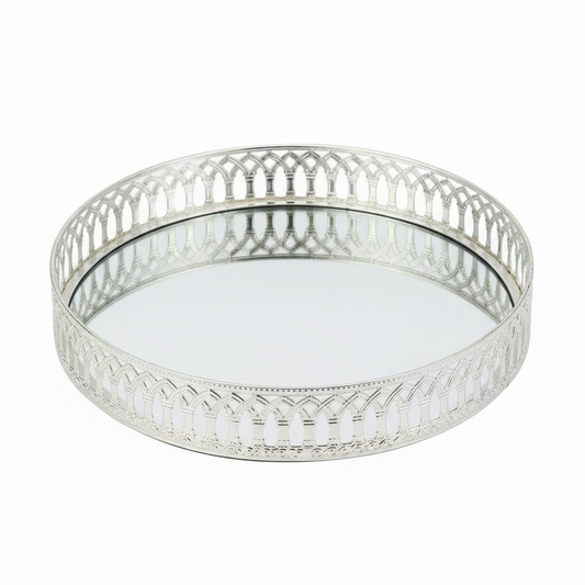 Schäfer Nisa Dekorativ Spejlbakke/Glasfad | Sølv | 30 cm