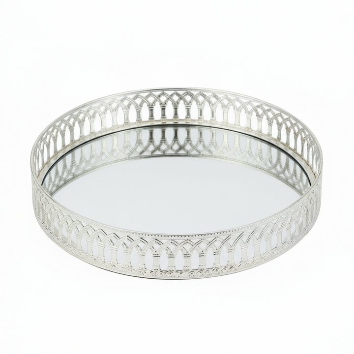 Schäfer Nisa Dekorativ Spejlbakke/Glasfad | Sølv | 30 cm