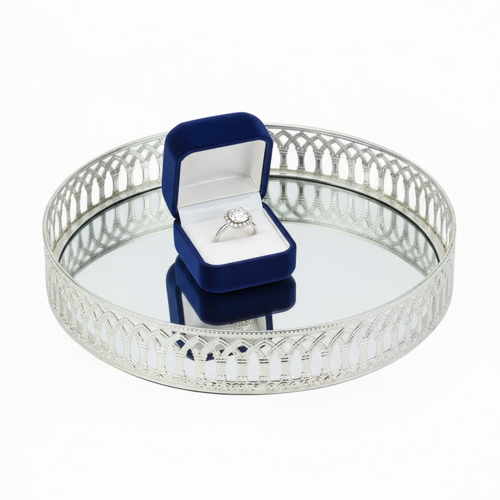 Schäfer Nisa Dekorativ Spejlbakke/Glasfad | Sølv | 30 cm