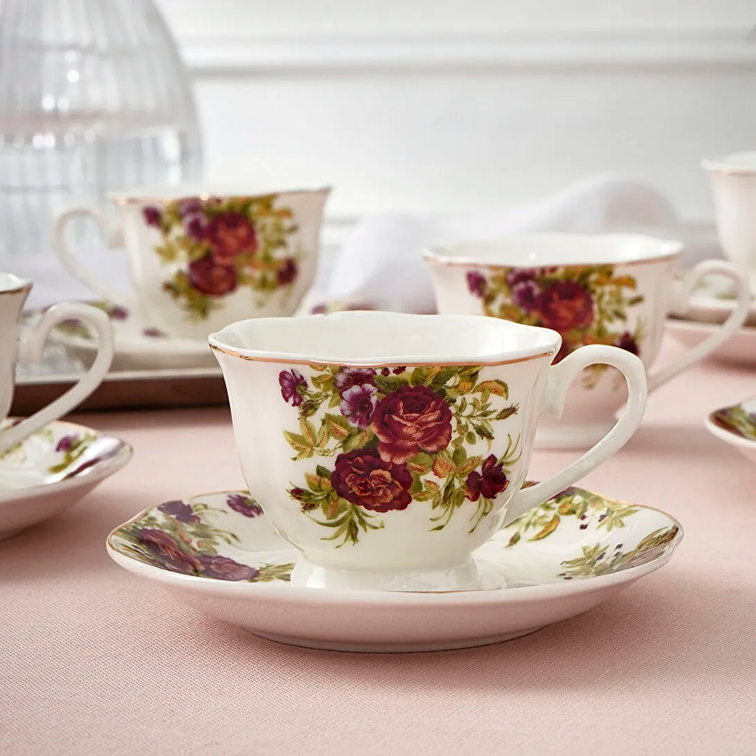 Karaca Asuman Espressosæt 12 Dele til 6 personer (80 ml) - Blomstret