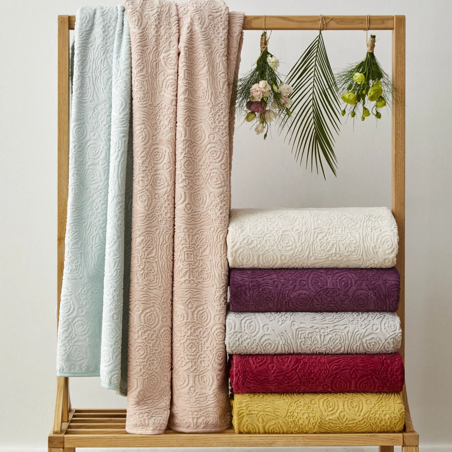 Karaca Home Scala Mink Embosy Sengetæppe | 200 × 220 cm | Dobbelt Sengetæppe