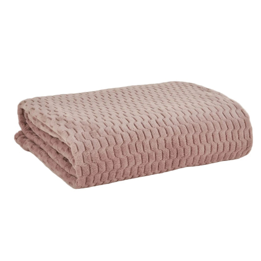 Karaca Home Raunda Dobbelt Wellsoft Sengetæppe – Støvet Rosa - 200 × 220 cm