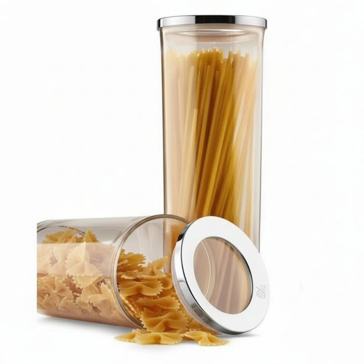 VIP Ahmet Rund Mad Opbevaringsbeholdersæt 2 stk. – 1,75 Liter - Sølv