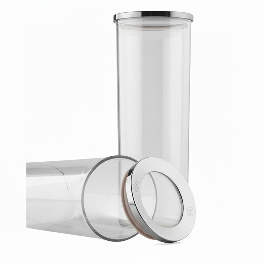 VIP Ahmet Rund Mad Opbevaringsbeholdersæt 2 stk. – 1,75 Liter - Sølv