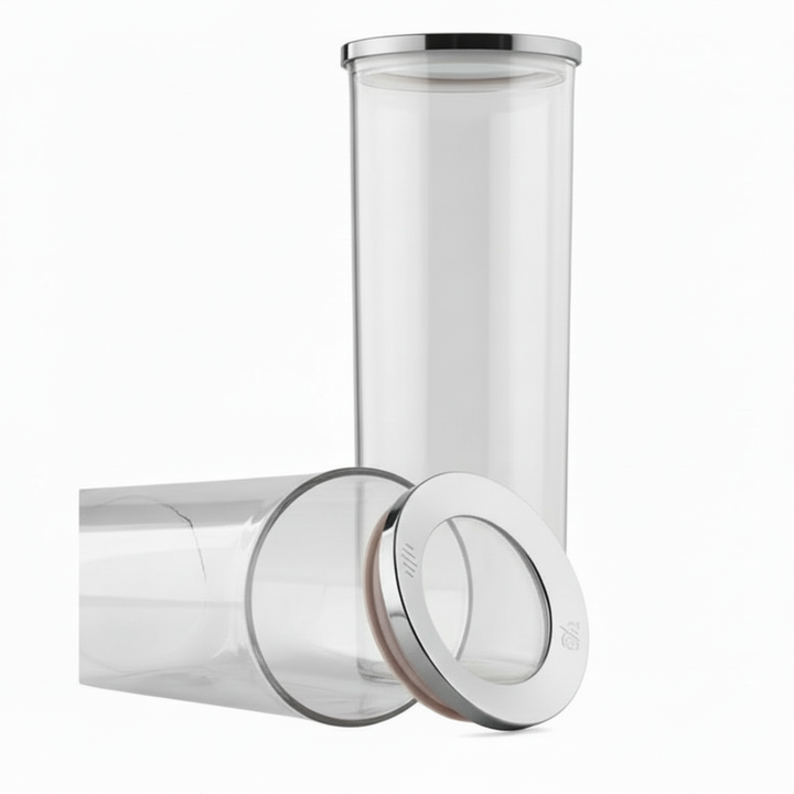 VIP Ahmet Rund Mad Opbevaringsbeholdersæt 2 stk. – 1,75 Liter - Sølv