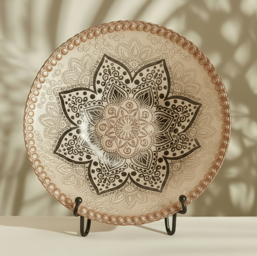 Karaca Home Alshiwa Dekorativ Tallerken – Brun, 33 cm