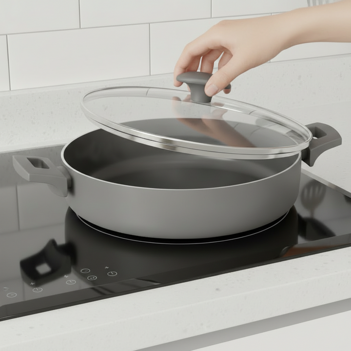 Michelino Serveringspande m/Låg 28 cm – Alythia-serien - Beige