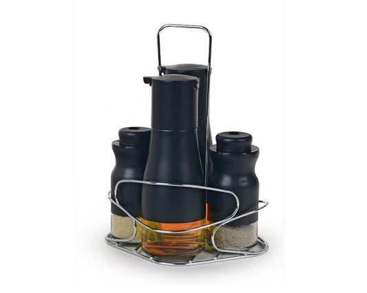 Schäfer Krydderisæt – 4-delt menage med holder - Sort