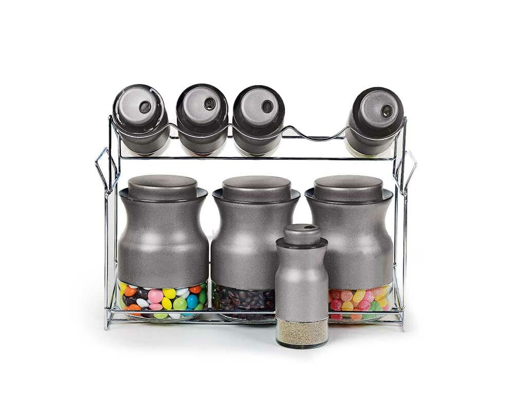 Schäfer krydderihylde – 8 dele inkl. stativ - Antracit