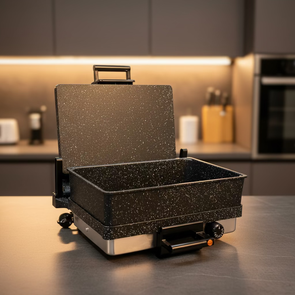 Silex granitbelagt multi kontaktgrill med/uden bradepande (tepsi) fra Almina - 40x36x17 cm