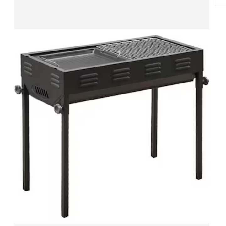 El Pasha - BBQ udendørs kulgrill - 66x30x64 cm | Rustfrit stål | Sort