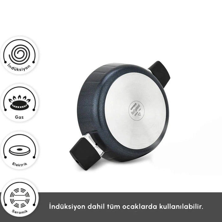 Karaca - BioDiamond Regnum Induktion Grydesæt – 13 dele | Diamantforstærket belægning | Sort