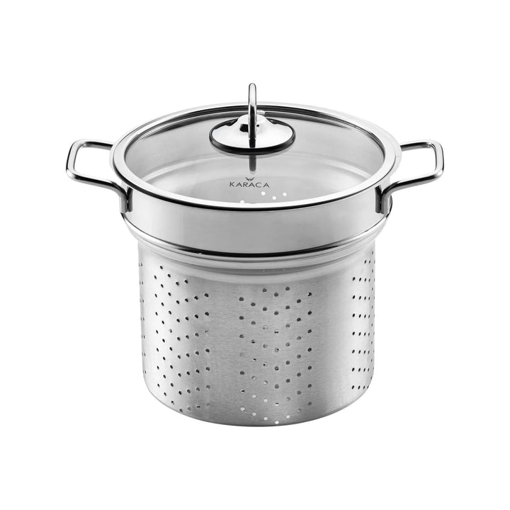 Karaca - Kitchen Lover induktion spaghettigryde m/si – 5 liter | 20 cm | Rustfri stål