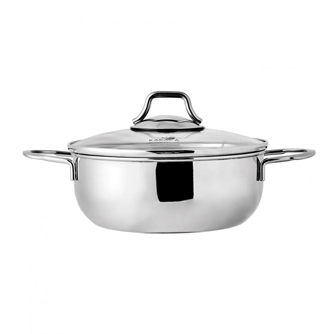 Karaca - Kitchen Lover 2 i 1 Muslingegryde – 3,5 &amp; 2,5 liter | Ø20 cm | Rustfrit stål | 2 stk. |  3 dele