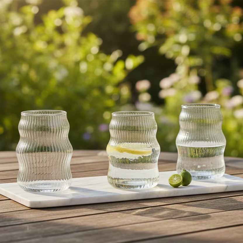 Diamonds - Riflet Drikkeglassæt - 480 ml. | Glas | Transparent | 6 stk.
