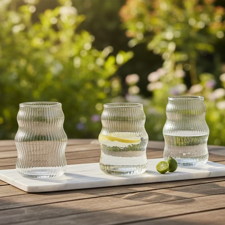 Diamonds - Riflet Drikkeglassæt - 480 ml. | Glas | Transparent | 6 stk.