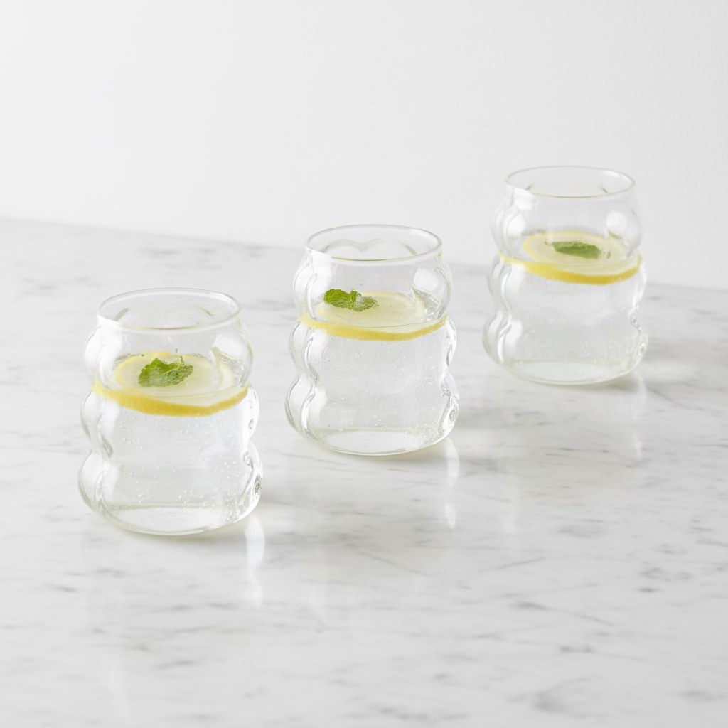 Diamonds - Bubble Drikkeglassæt - 380 ml. | Glas | Transparent | 6 stk.