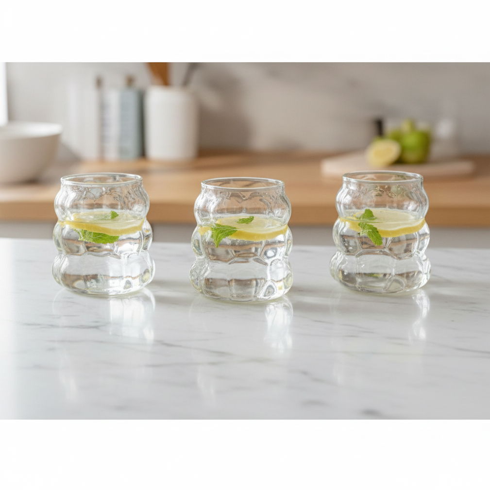 Diamonds - Bubble Drikkeglassæt - 380 ml. | Glas | Transparent | 6 stk.