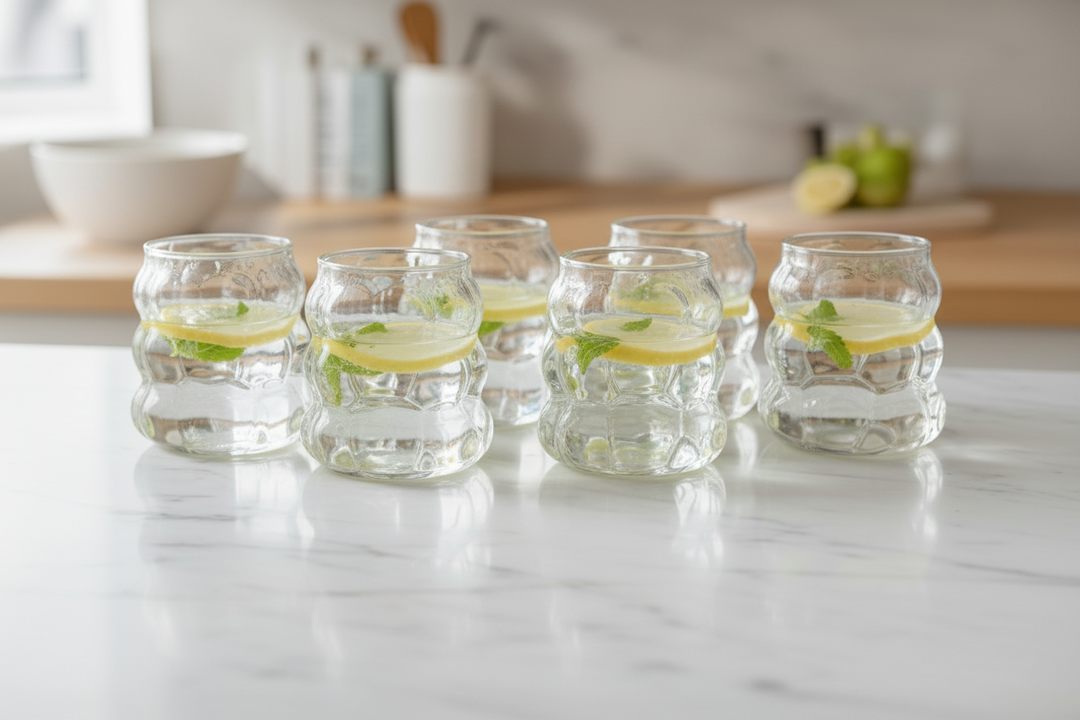 Diamonds - Bubble Drikkeglassæt - 380 ml. | Glas | Transparent | 6 stk.