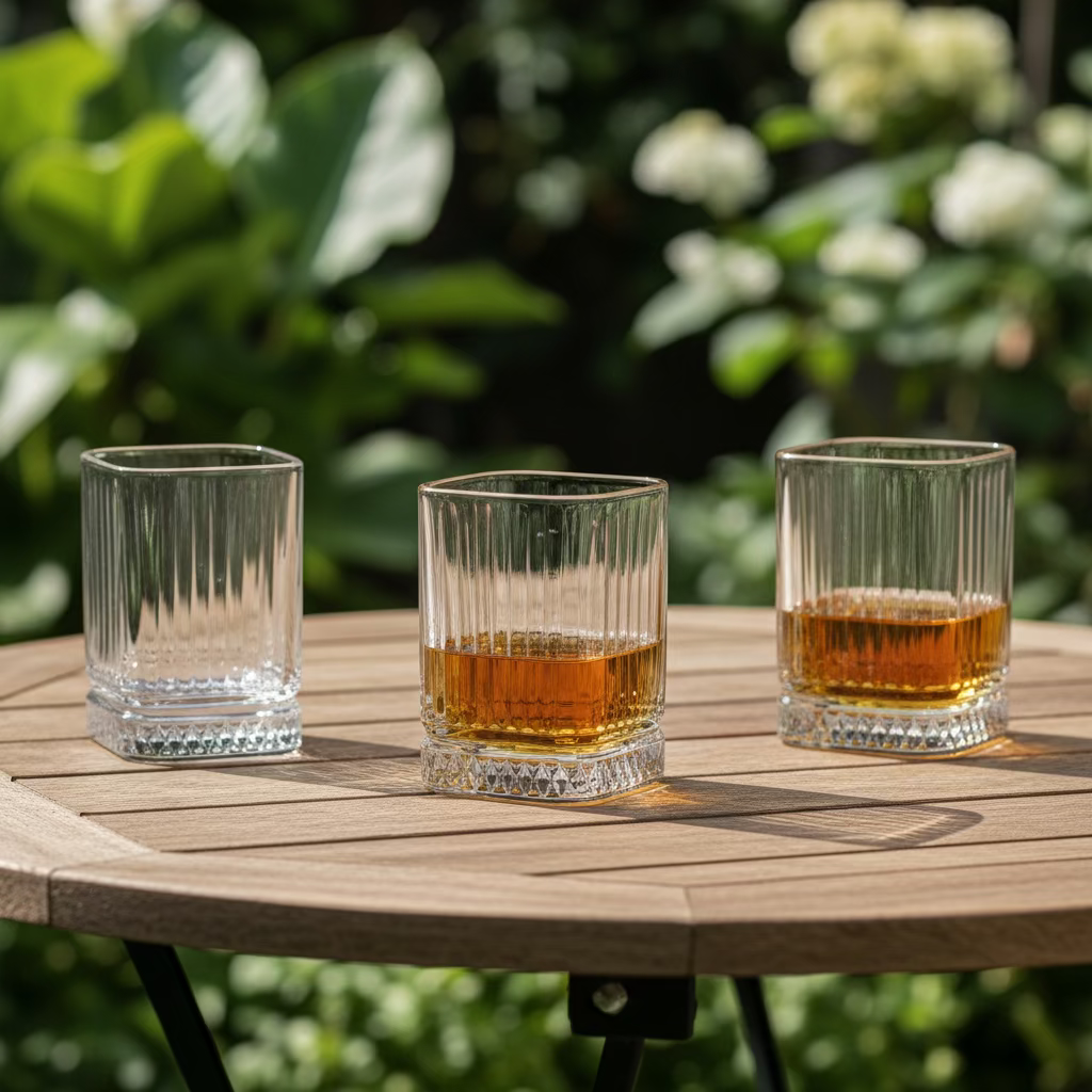 Diamonds - Riflet Drikkeglassæt - 200 ml. | Glas | Transparent | Kvadratisk | 6 stk.