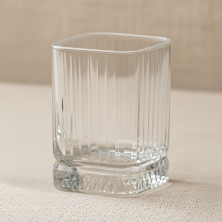 Diamonds - Riflet Drikkeglassæt - 200 ml. | Glas | Transparent | Kvadratisk | 6 stk.