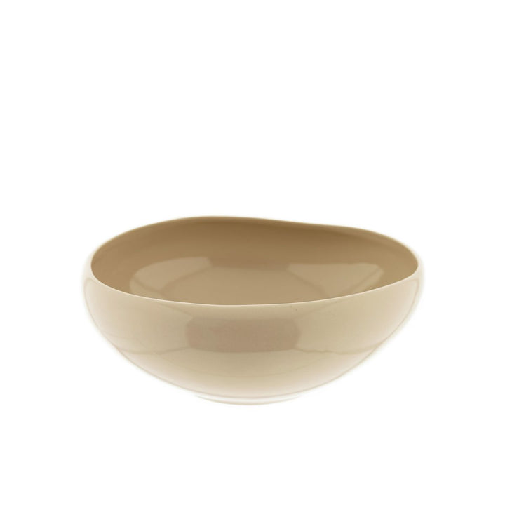 Almina - Wave Biscuit Serveringsskål - Ø23 cm | Stentøj | Beige
