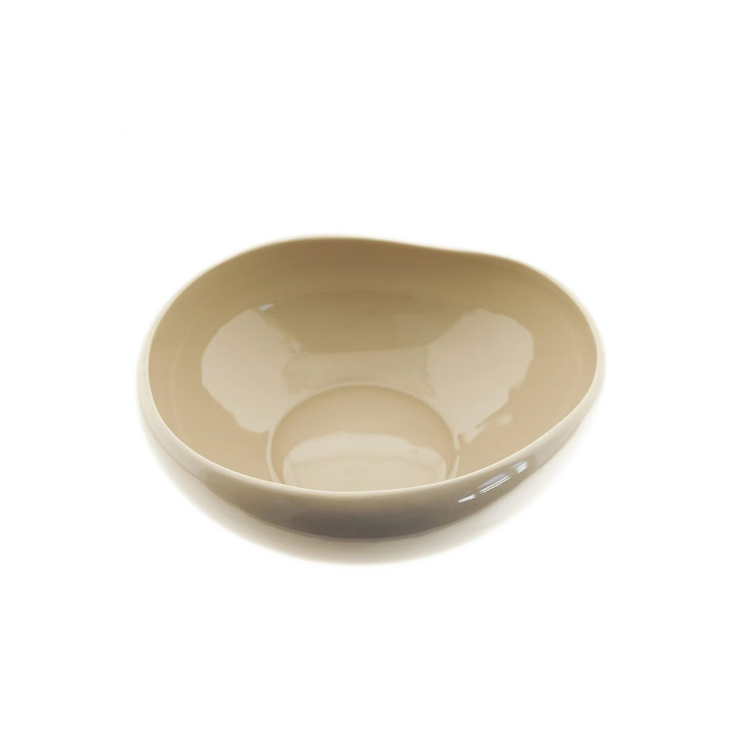 Almina - Wave Biscuit Serveringsskål - Ø23 cm | Stentøj | Beige