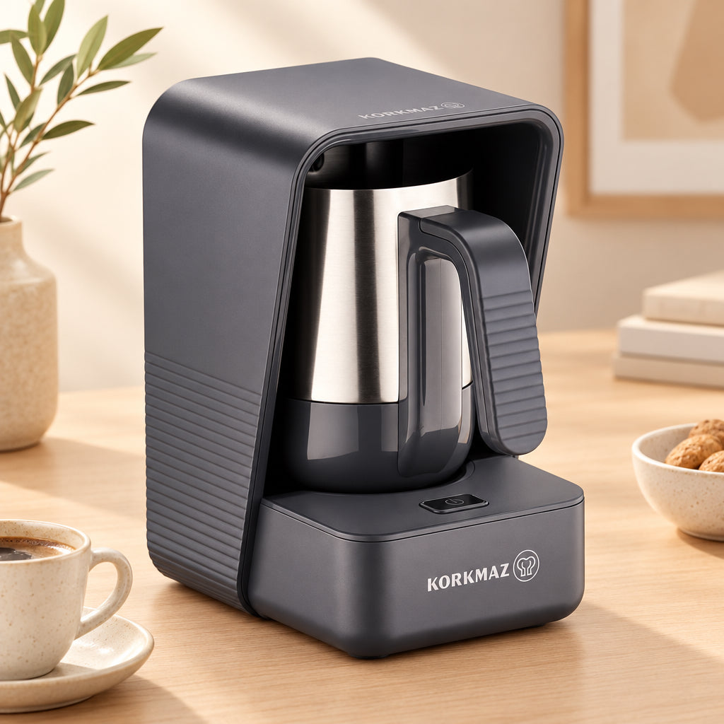 Korkmaz Moderna - Tyrkisk espressomaskine - 5 kop. | 400W | Satingrå